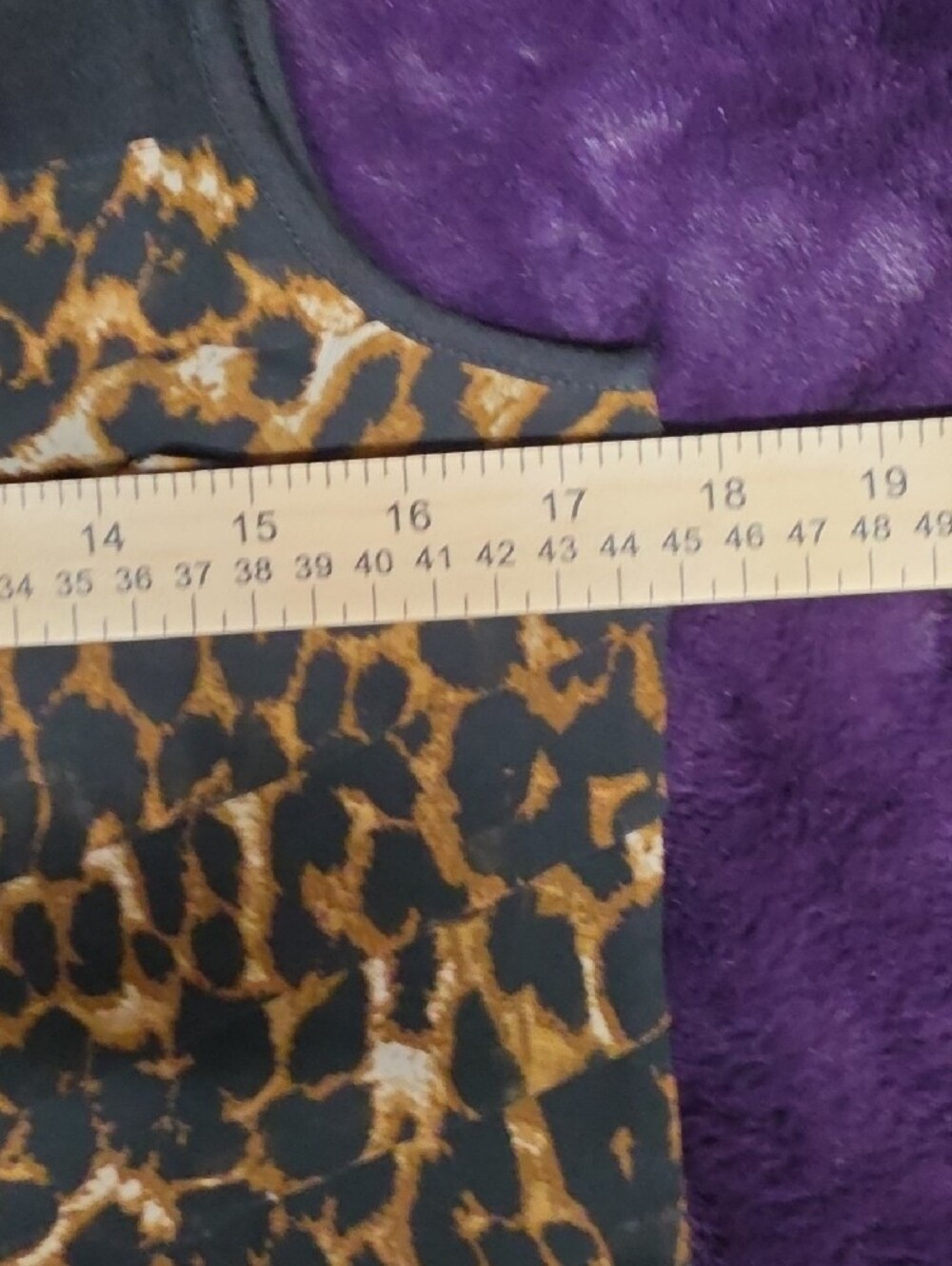 Chico's Leopard Ruffle Wildside Tank Top - Black and Brown sz small - Picture 6 of 6